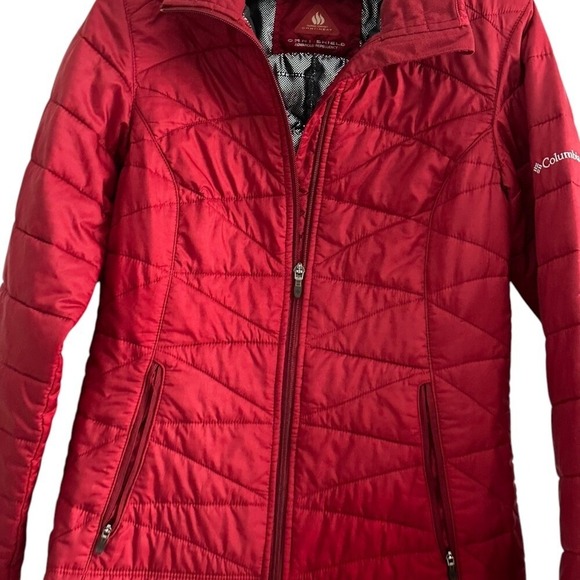 Columbia Omni-Heat Puffer Jacket Insulated Lightweight Red‎ Coat Women's S - Picture 1 of 16